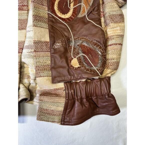 Vintage Carlo Fiori Italy Exotic Patchwork Paisley Leather Snakeskin Vest M - Picture 2 of 7